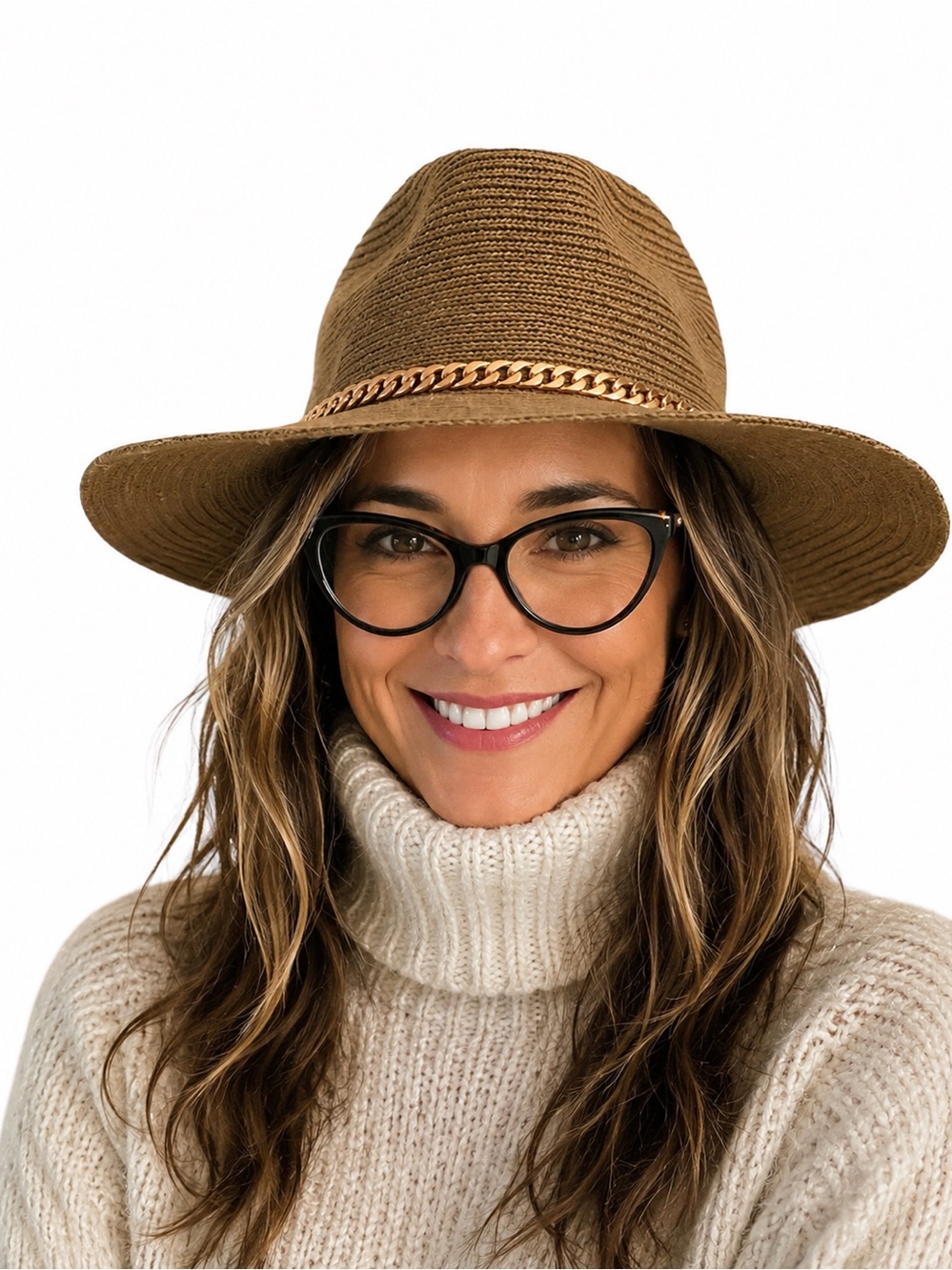 ✂️  3/$25! Vince Camuto knit hat with rose gold chain detail OS